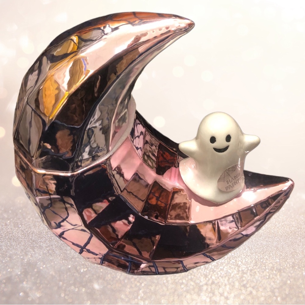 Cobwebs & Cauldrons Pink Halloween Moon Ghost Viral Cookie Jar Canister